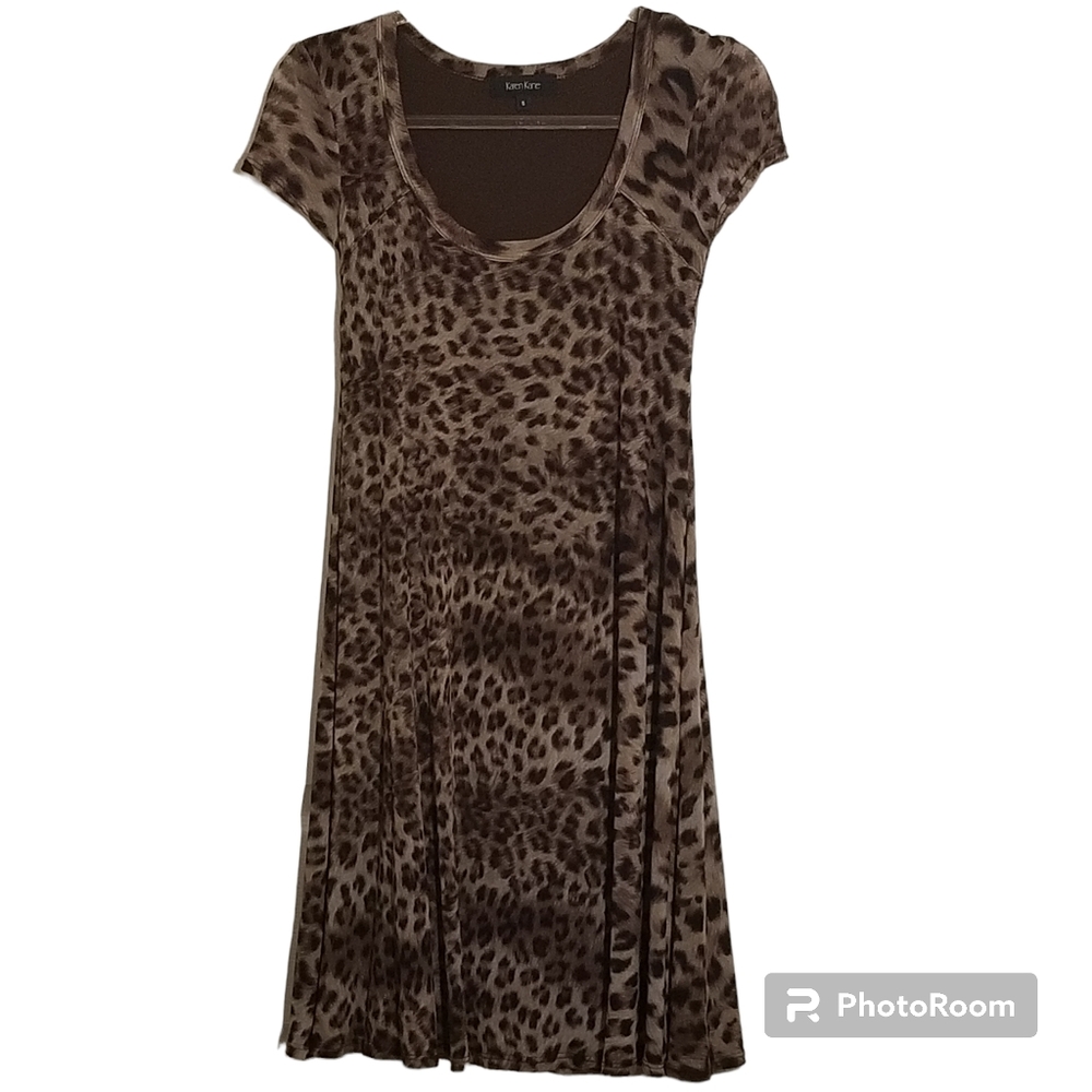Karen Kane Cheetah Dress with Cap Sleeves Size S